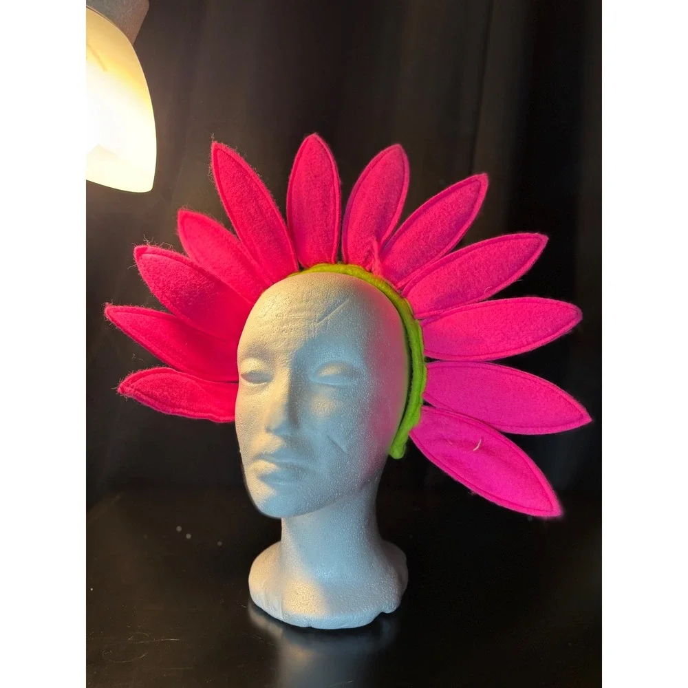 The Great PretendEars Pink Flower Petal Headband Costume Accessory Lime Green